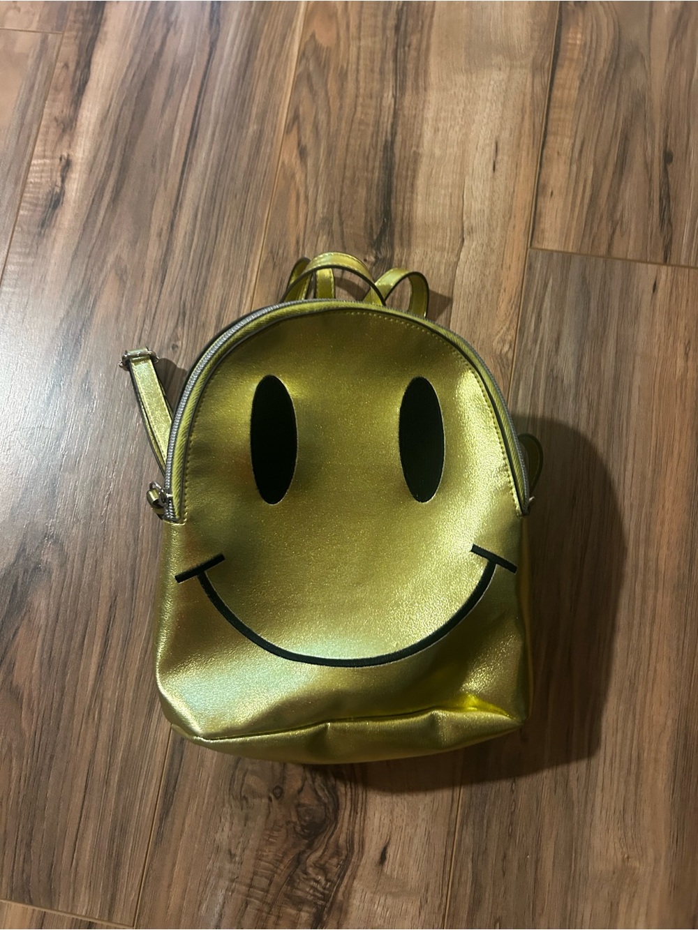 Gold Smiley Face Mini Backpack